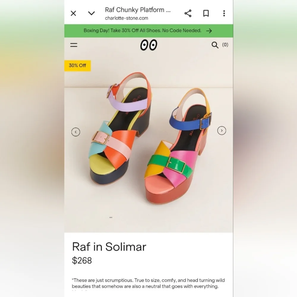 Charlotte Stone, Iconic "Rafi" Multicolor Strappy Platform Sandals - Picture 10 of 11